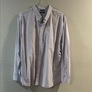 Made Cam Newton Men's Blue, Pink, and White Plaid Button Down Dress Shirt XXL